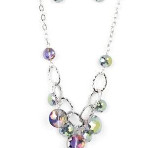 Paparazzi Rhinestone River Multi Gem Necklace NWT